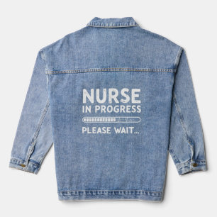 Krankenschwester im Gange Bitte warten - Funny Nur Jeansjacke