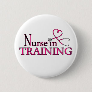 Krankenschwester im Training - Rosa Button
