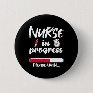 Krankenschwester in der laufenden Schule für die l Button