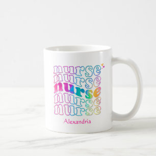 "Krankenschwester" in eleganten Regenbogenfarben Kaffeetasse