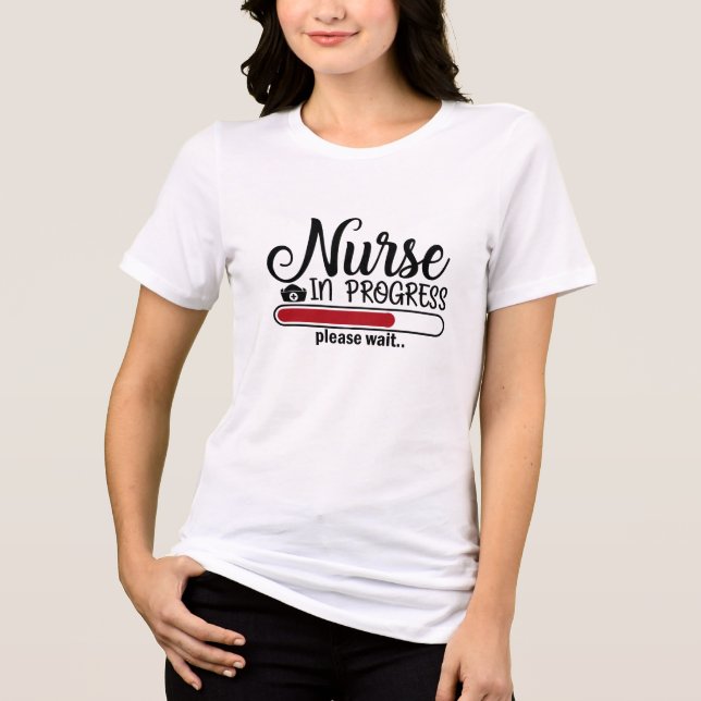 Krankenschwester in Entwicklung Funny Nursing Scho Tri-Blend Shirt (Vorderseite)
