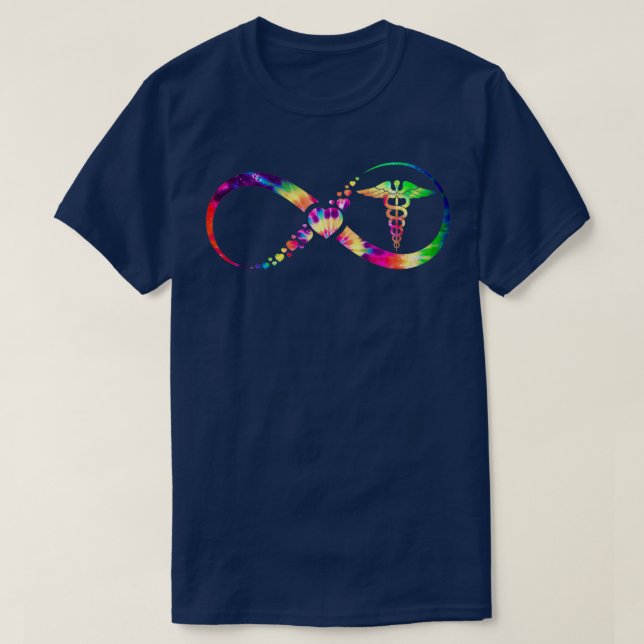 Krankenschwester Infinity gefärbte Krawatte T-Shirt (Design vorne)