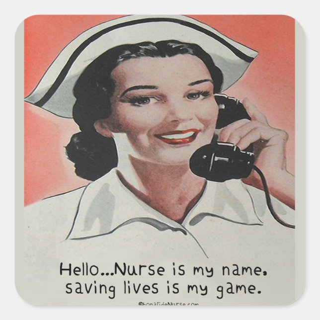 Krankenschwester ist mein Name Quadratischer Aufkleber (Vorderseite)