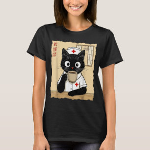 Krankenschwester Japanische Katze T-Shirt