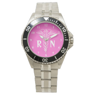 Krankenschwester Kadukus mit RN-Monogramm Armbanduhr