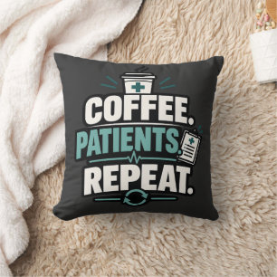 Krankenschwester Kaffee Patienten Wiederholen Gesu Kissen
