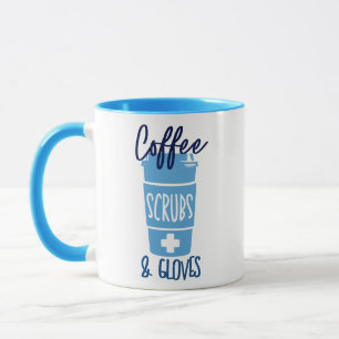 Krankenschwester Kaffee Scrubs und Handschuhe Tasse