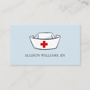 Krankenschwester-Kappen-mit Monogramm blaues Visitenkarte