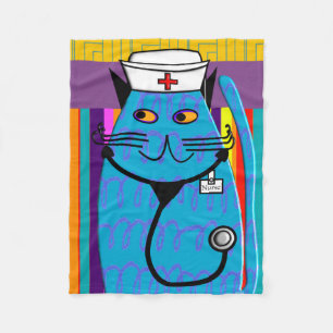 Krankenschwester-Katzen-Fleece-Decke IV Fleecedecke