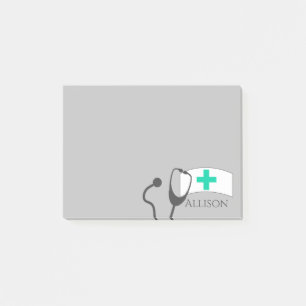 Krankenschwester-klebrige Post-Itanmerkungen Post-it Klebezettel