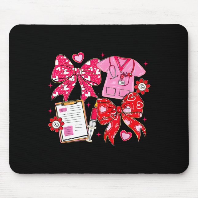 Krankenschwester Kokette Schleife Valentinsk ranke Mousepad (Vorne)