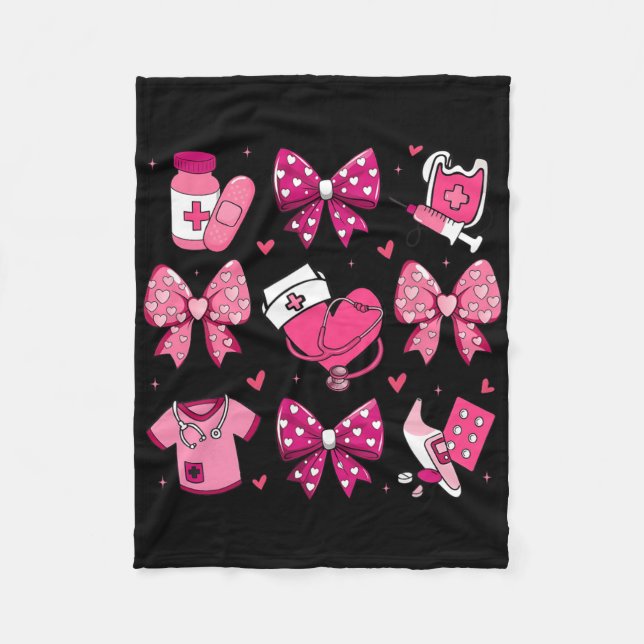 Krankenschwester Kokette Stethoskop Schleife Rosa  Fleecedecke (Vorderseite)