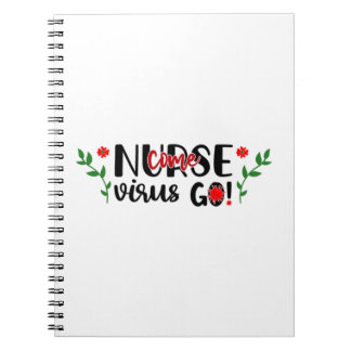 Krankenschwester Krankenschwester kommt Virus Go Notizblock