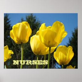 KRANKENSCHWESTER-Kunst druckt die gelben Tulpen, Poster