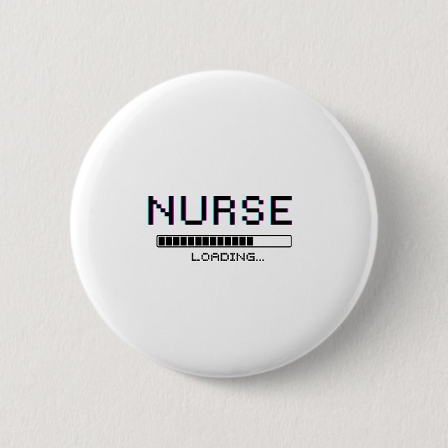 Krankenschwester-Ladefehler-Pixel-Art-Design Button (Vorderseite)