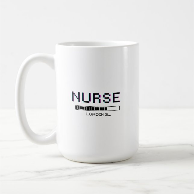 Krankenschwester-Ladefehler-Pixel-Art-Design Kaffeetasse (Links)