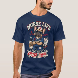 Krankenschwester-Leben, angetrieben von Kaffee-Cha T-Shirt