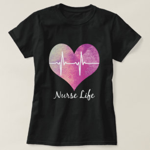 Krankenschwester-Leben - Aquarell-Herz EKG T-Shirt