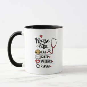 Krankenschwester Leben: Essen Schlafen Leben Rette Tasse