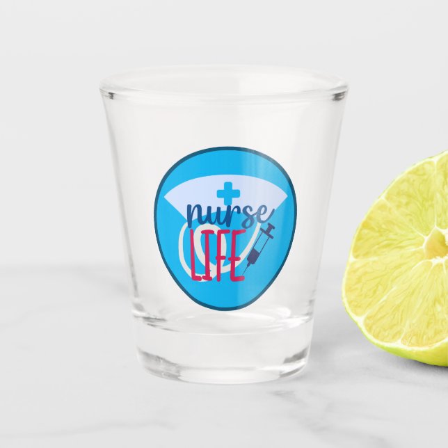 Krankenschwester Leben Nadel  Schnapsglas (Vorderseite)