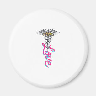 Krankenschwester Liebe Caduceus Florales Medizinis Magnet