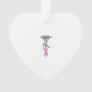 Krankenschwester Liebe Caduceus Florales Medizinis Ornament