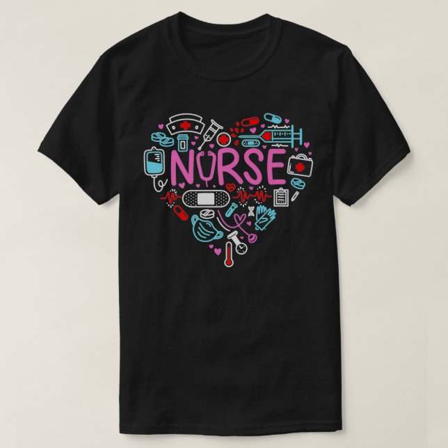 Krankenschwester Liebe Krankenpflege Student RN Li T-Shirt (Design vorne)