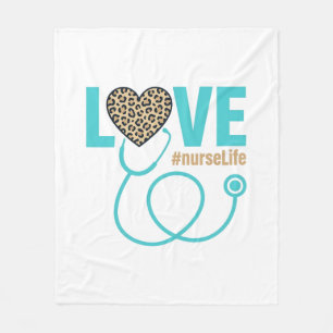 Krankenschwester Liebe Leopard Stethoskop Vektor D Fleecedecke