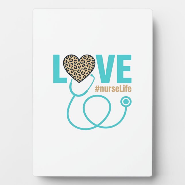 Krankenschwester Liebe Leopard Stethoskop Vektor D Fotoplatte (Vorderseite)