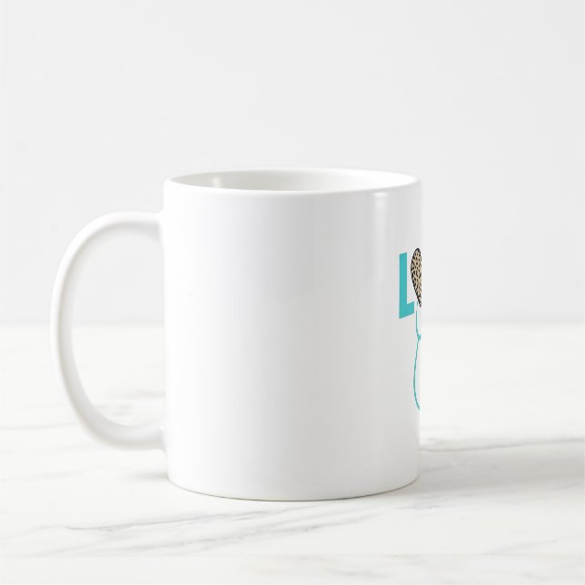 Krankenschwester Liebe Leopard Stethoskop Vektor D Kaffeetasse (Links)