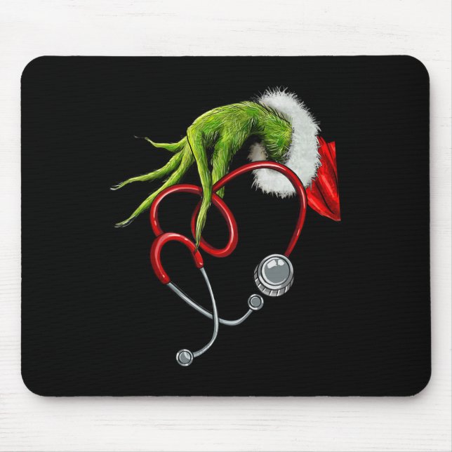 Krankenschwester Lustig Frohe Weihnachten Stethosk Mousepad (Vorne)