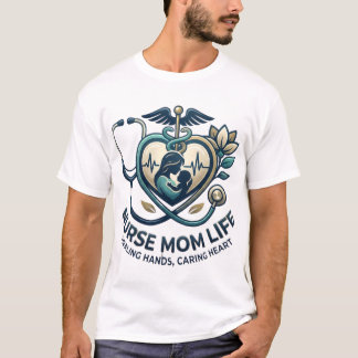 Krankenschwester Mama Leben Heilende Hände Herz T-Shirt