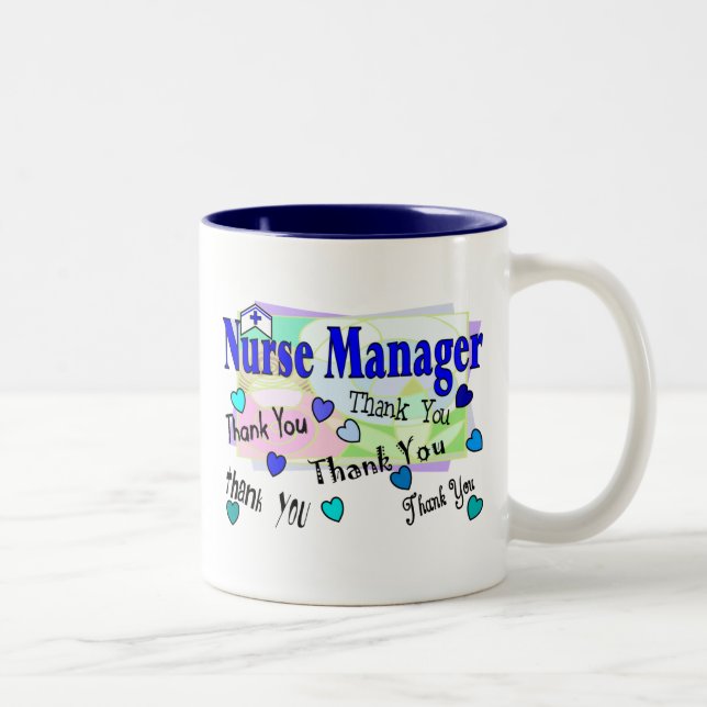 Krankenschwester-Manager DANKEN IHNEN Zweifarbige Tasse (Rechts)