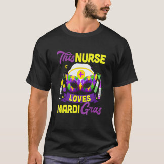 Krankenschwester Mardi Gras Leopard Festival Party T-Shirt