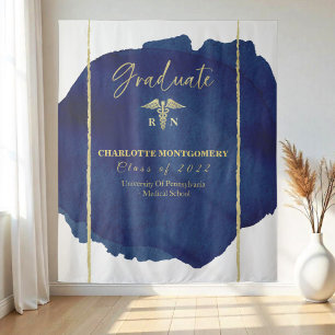 Krankenschwester Medical Caduceus Abschluss Hinter Wandteppich