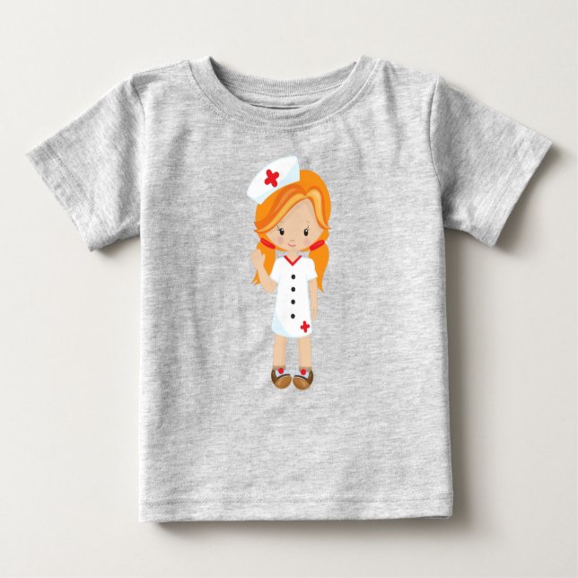 Krankenschwester, Medizin, Arzt, Niedliches Mädche Baby T-shirt (Vorderseite)