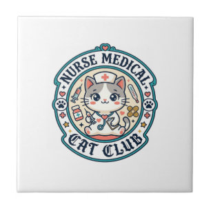 Krankenschwester Medizinische Katze Lustiges Katze Fliese