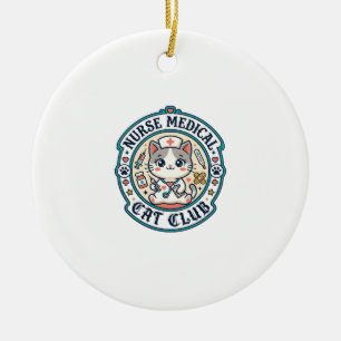 Krankenschwester Medizinische Katze Lustiges Katze Keramik Ornament