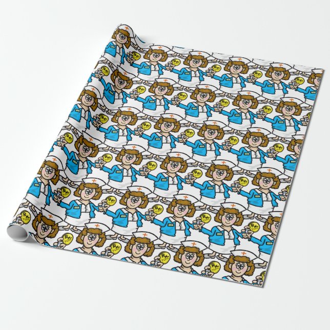 Krankenschwester mit einem Yummy Pill Gift Wrap Geschenkpapier (Ungerollt)