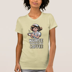 Krankenschwester mit Kaffee angetriebenes T-Shirt