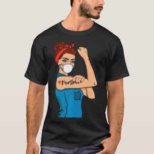 Krankenschwester mit Maske Rosie The Riveter Krank T-Shirt