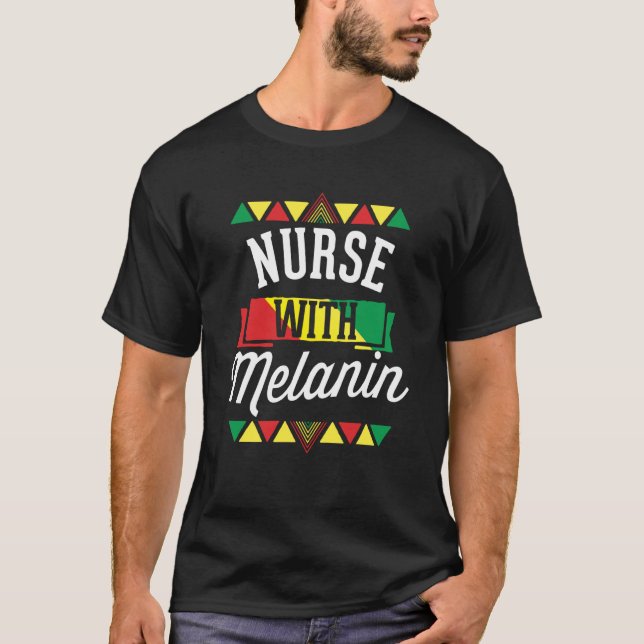Krankenschwester mit Melanin, afrikanischer Schwar T-Shirt (Vorderseite)
