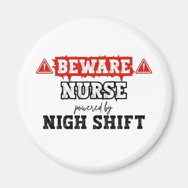 Krankenschwester mit Nachtverschiebung | Krankenpf Magnet (Vorne)