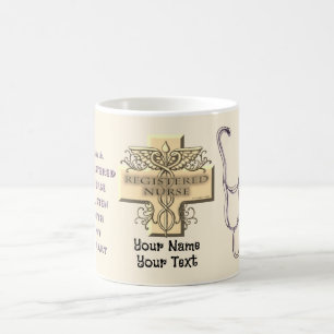 Krankenschwester mit Stethoskop Kaffeetasse