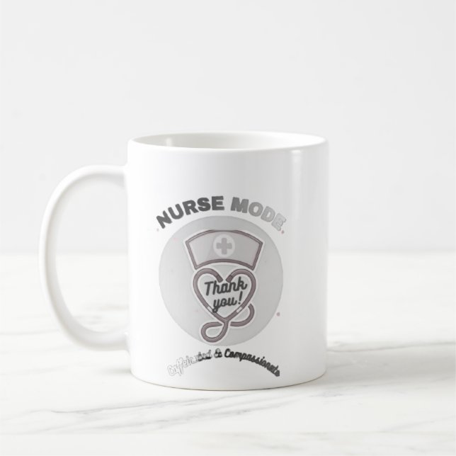 Krankenschwester-Modus Danke-Herz-Stethoskop-Desig Kaffeetasse (Links)