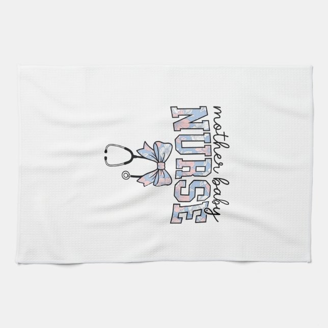Krankenschwester-Mutter-Baby-Blumen-Schleife-Shirt Geschirrtuch (Horizontal)