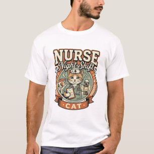 Krankenschwester Nachtschicht Katze Krankenschwest T-Shirt