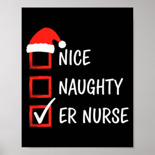 Krankenschwester Nett Unartig Er Weihnachtsliste S Poster