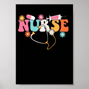 Krankenschwester - Niedliche Retro Groovy Krankens Poster
