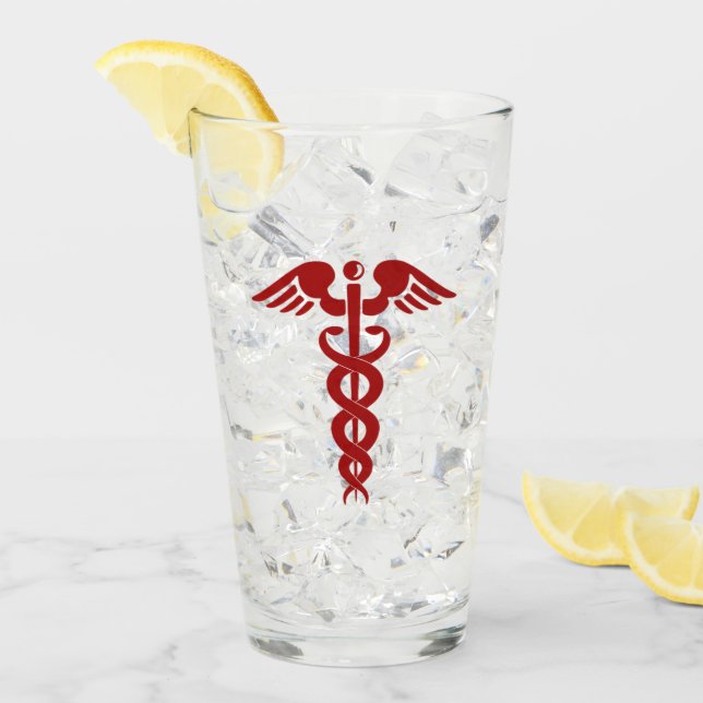 Krankenschwester oder Arzt Caduceus Glas (Vorderseite Ice)